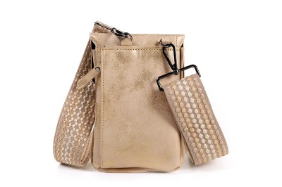 Telefoon/ schoudertasje Soest - champagne - Afbeelding 4